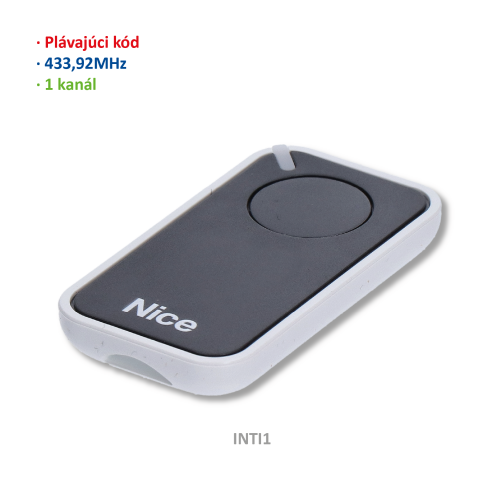 Vysílač ERA INTI 1-kanálový černý, 433,92 MHz, plovoucí kód, rozměr 56x30x9,5 mm